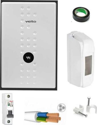 flow e7 7500 watt merkezi sistem güneş su ısıtma sistemıne uyumlu 10 mt kablolu tam takım set