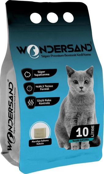 WONDERSAND SABUN KOKULU İNCE TANE TOPAKLANAN KEDİ KUMU 10 LT