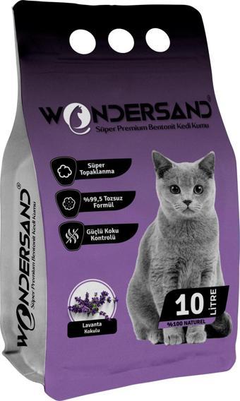 WONDERSAND LAVANTA KOKULU İNCE TANE TOPAKLANAN KEDİ KUMU 10 LT