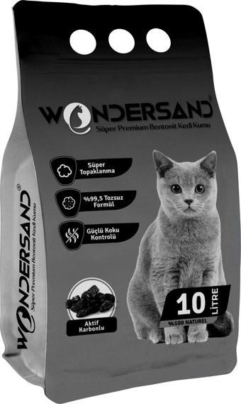 WONDERSAND AKTİF KARBON SÜPER PREMİUM KEDİ KUMU 10 LT