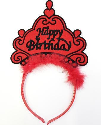samur parti parti aksesuar & kostüm Parti Aksesuar Happy Birthday Yazılı Neon Renk Taç 12 Adet