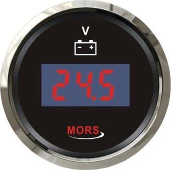 Mors Dijital Voltmetre 12-24 Volt Siyah