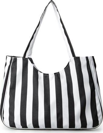 Mine Bag Plaj Çantası Kanvas Kadın Kol Çanta Nerice Siyah