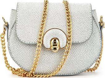 Mine Bag Zincir Askılı Mini Popy Kadın Çapraz Çanta Işıltılı Silver