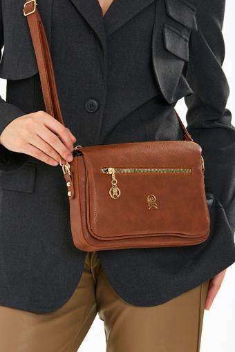 Mine Bag Uzun Askılı Matia Kadın Çapraz Çanta Taba