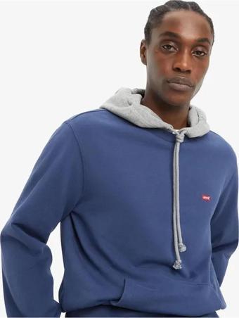 Levi's Erkek Kapüşonlu Mavi Sweatshirt - 001TV-0001