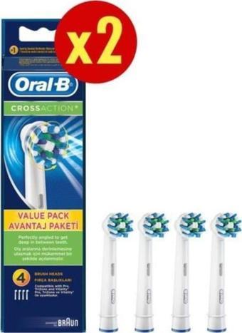 Oral-B Diş Fırçası Yedek Başlığı Cross Action 4 x 2'li