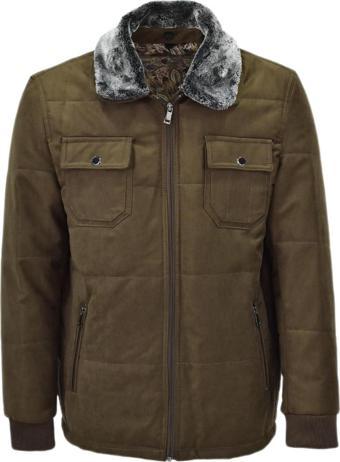 Erkek Spor Peluş Yaka Süet Mont 3126 BGL-ST03996