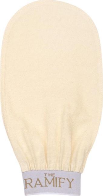 Ekru Banyo Duş Kesesi Peeling Eldiveni %100 Floş İpek Kadın Ve Erkekler İçin (Unisex)