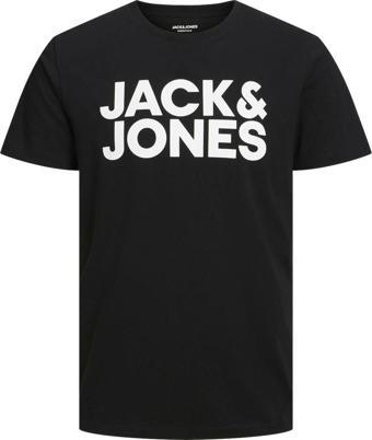Jack&Jones 12151955 Jjecorp Logo Tee Ss O-Neck Noos Siyah-Beyaz