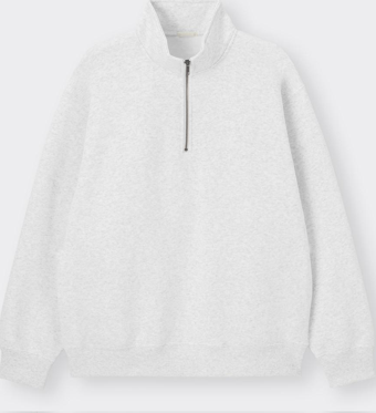 Erkek Dik Yaka Fermuarlı Sweatshirt GRİMELANJ