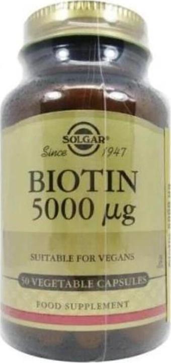 Biotin 5000 mcg 50 Bitkisel Kapsül