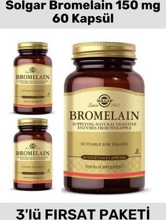Bromelain 150 Mg 60 Kapsül - 3 Adet