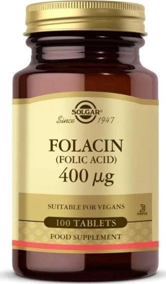 Folacin (Folic Acid) 400 Mcg 100 Tablet