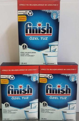 Finish Kireç Kalıntılarına Karşı Koruyucu Bulaşık Makinesi Tuzu 4500 G (1.5Kğx3Adet)