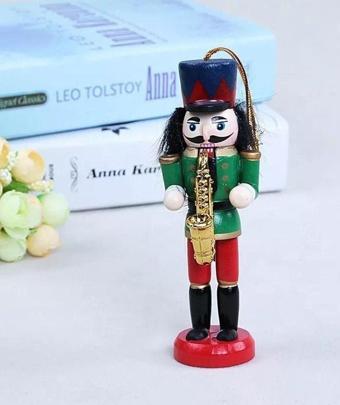 Hubjua Royal Nutcracker Fındıkkıran Yılbaşı Süsü 12Cm Kurşunasker - Yeşil