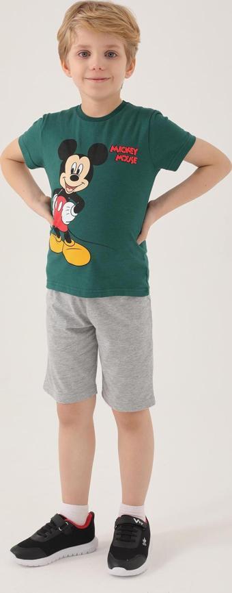 Mickey Mouse D4799-2 Erkek Çocuk Tişört Koyu Yeşil