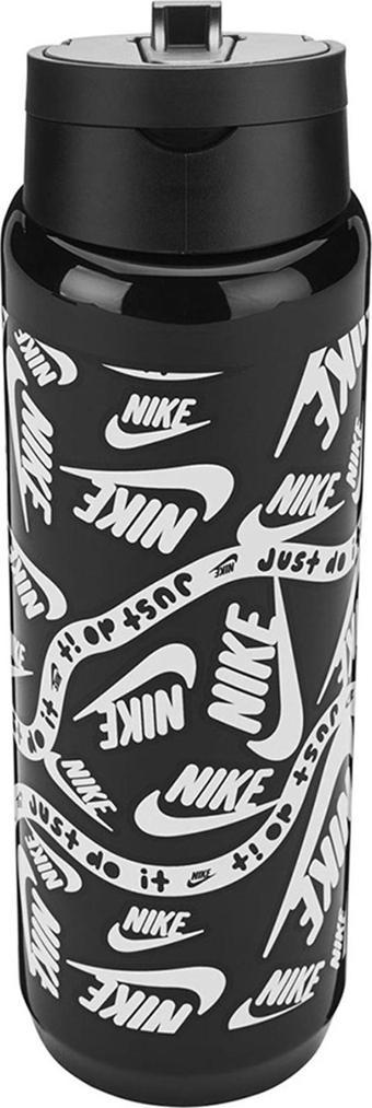 Nike RENEW RECHARGE STRAW BOTTLE 24 OZ GRAPHIC Unisex Matara Siyah