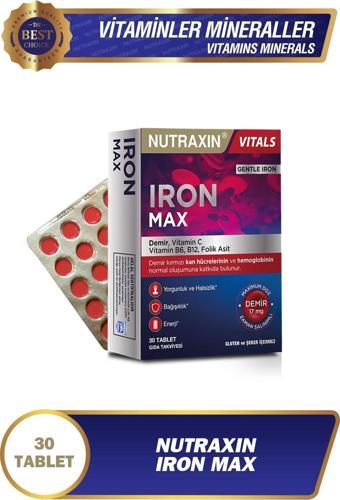 Iron Max 17 Mg 30 Tablet - Gentle Iron, Vitamin C, B12, B6, Folik Asit