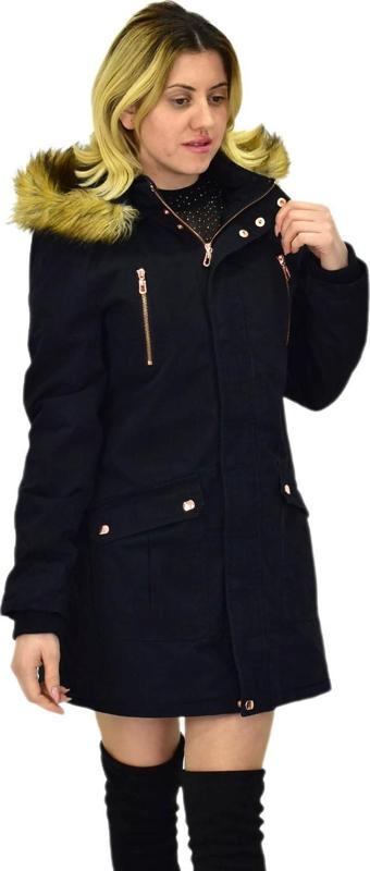 Kadın Spor Kanvas Kapüşonlu Parka M5300 BGL-ST03986