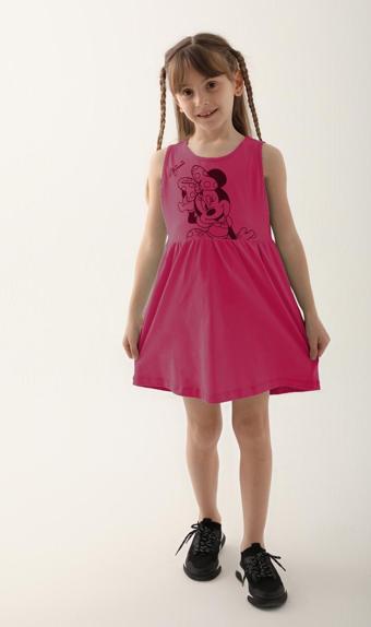 Minnie Mouse D4860-3 Kız Çocuk Elbise Karanfil