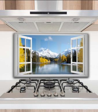 Hagen Ocak Arkası Cam Tablo Ankastre Arkası Koruyucu Cam Tablo Tablo Mutfak Duvar Tablosu Modern Tablo Md