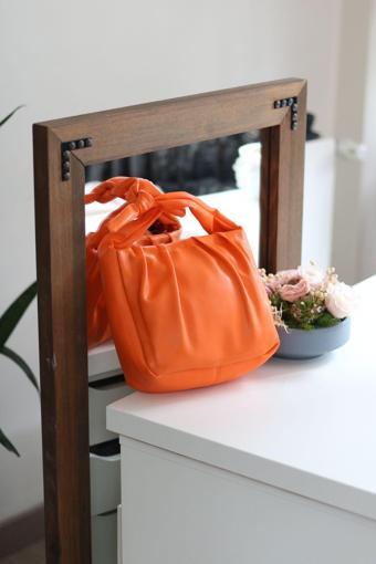 Moom Bag Kadın Turuncu Fiyonk Askılı Omuz Çantası