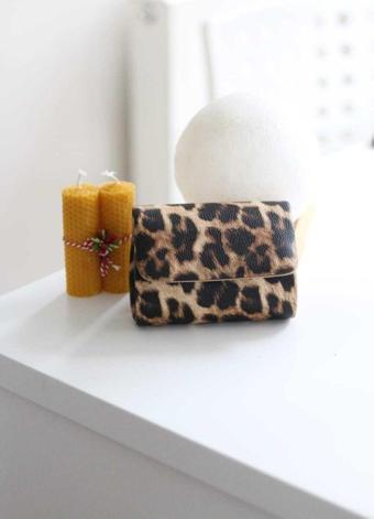 Moom Bag Kadın Leopar Mini Portföy Abiye Çanta