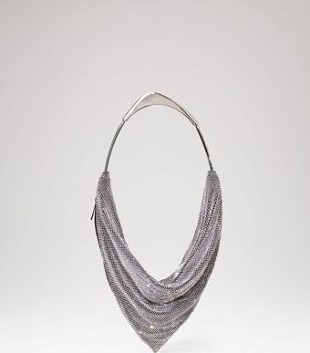Moom Bag Kadın Silver Taş Dokuma Metal Tutma Sap Detaylı Abiye Çanta