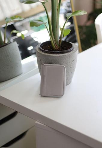 Moom Bag Kadın Gri Gerçek Deri Kartlık