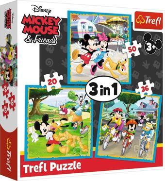 Trefl Puzzle Mickey Mouse with Friends 3'lü 20+36+50 Parça Yapboz 