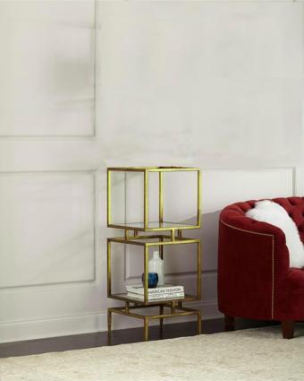 Olope Gold Metal 2 Raflı Kitaplık Çiçeklik Gümüşlük Duvar Rafı