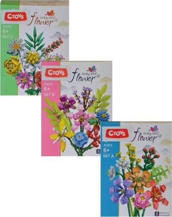 Ctoys Surprise Flower Building Block 3lü Set