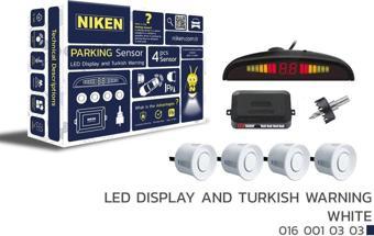 Park sensörü led ekranlı-türkçe sesli beyaz Tüm modellere uyumlu Niken