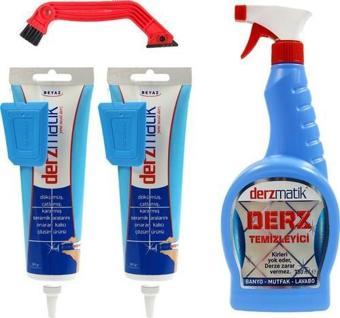 Derzmatik Gaga Uçlu 380 gr Beyaz Hazır Derz Dolgusu ve Tamir Temizleme Seti