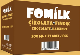 Fomilk Bitkisel Bazlı Çikolatalı Fındık İçeceği 200ml x 27 Adet