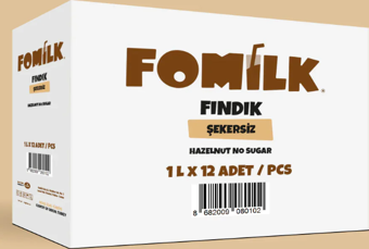 Fomilk Bitkisel Bazlı Şekersiz Fındık İçeceği 1L x 12