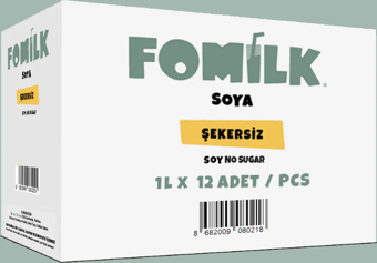 Fomilk Bitkisel Bazlı Şekersiz Soya İçeceği 1L x 12