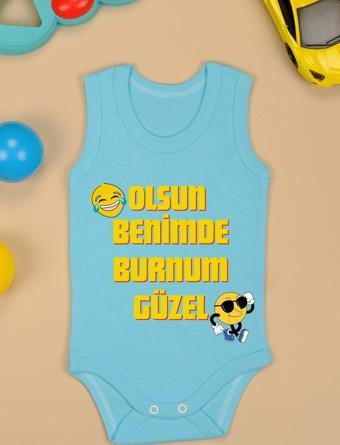 Olsun Benimde Burnum Güzel Baskılı Çıtçıt Body Zıbın
