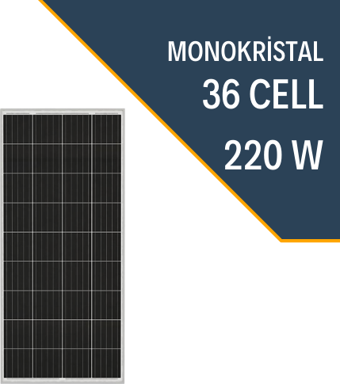 220W MONOKRİSTAL GÜNEŞ PANELİ