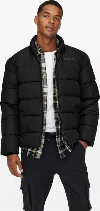 ONLY & SONS ONSMELVIN LIFE  PUFFER JACKET OTW VD siyah