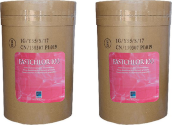 2 ADET Gemaş FASTCHLOR 100 50 Kg (100 KG) %90 Aktif Toz Klor Stabilize Triklor Granül - %90 Chlorine Granular-ToptancıyızBiz