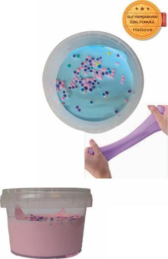 Köpüklü Slime 2 li Ele Yapışmayan Pofuduk Slaym Oyun Hamuru
