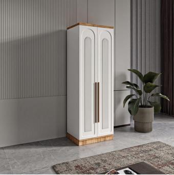 Ücretsiz Montaj Flora 2 Kapaklı Komple MDF Gardırop - Elbise Dolabı