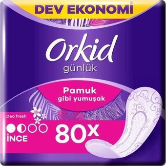 Orkid Yaprak Pamuksu Günlük Ped Deo Fresh Dev Ekonomi Paketi 80 Ped