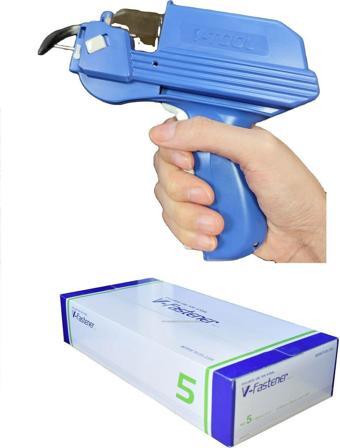 V TOOL Otomatik Geçmeli Kılçık Tabancası ve 5 inç Geçmeli Kılçık (5000 adet) Komple Set Japon