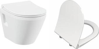 VitrA İntegra Rim-ex Kanalsız Asma Klozet + VitrA Slim Duroplast Klozet Kapağı 7062L003-0850