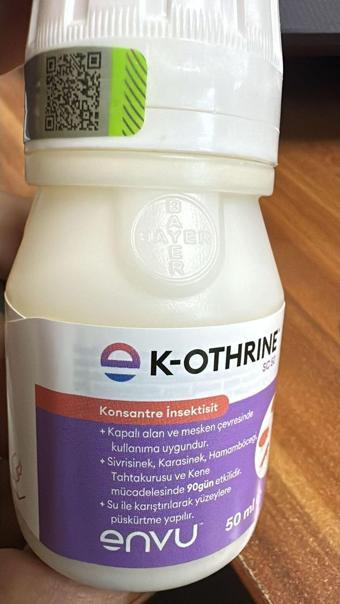 Bayer Envu K-Othrine Sc50 Hamamböceği Pire Tahtakurusu Ve Sivrisinek Etkili Konsantre 50 Ml