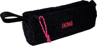 Jacbag Teddy Silindir Peluş Kalem Çantası Siyah - Pembe