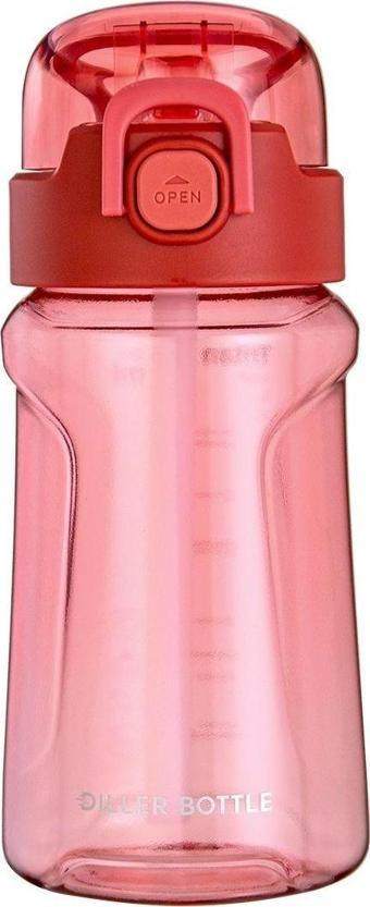 Diller 550 ml Kiremit Pipetli Spor Okul ve Günlük Matara Kilitli Kapak Tritan Malzeme
